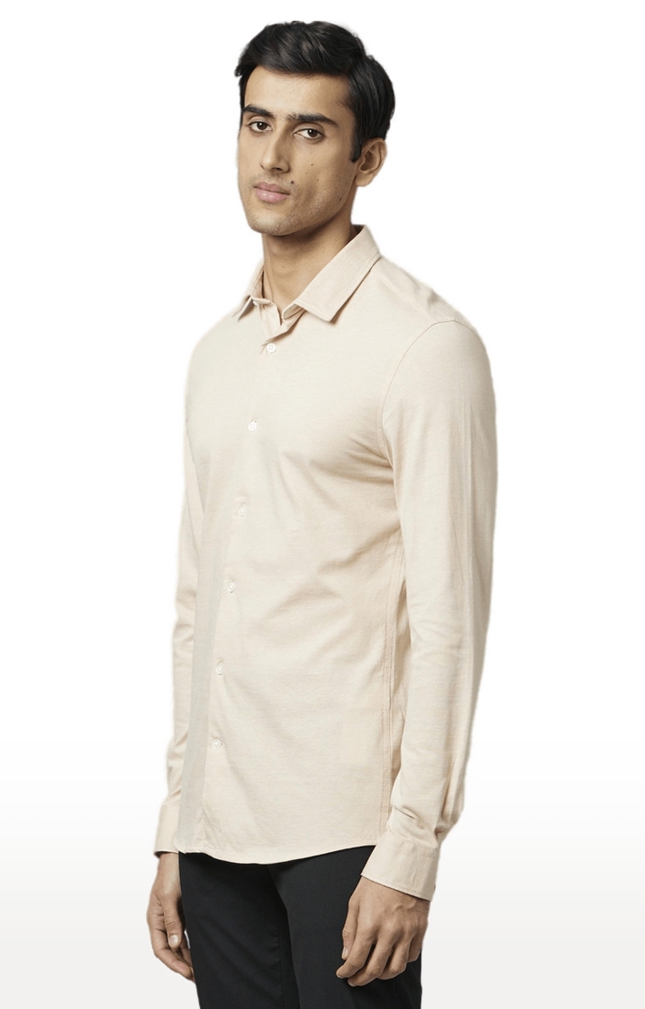 celio | Men's Beige Solid Casual Shirts 3