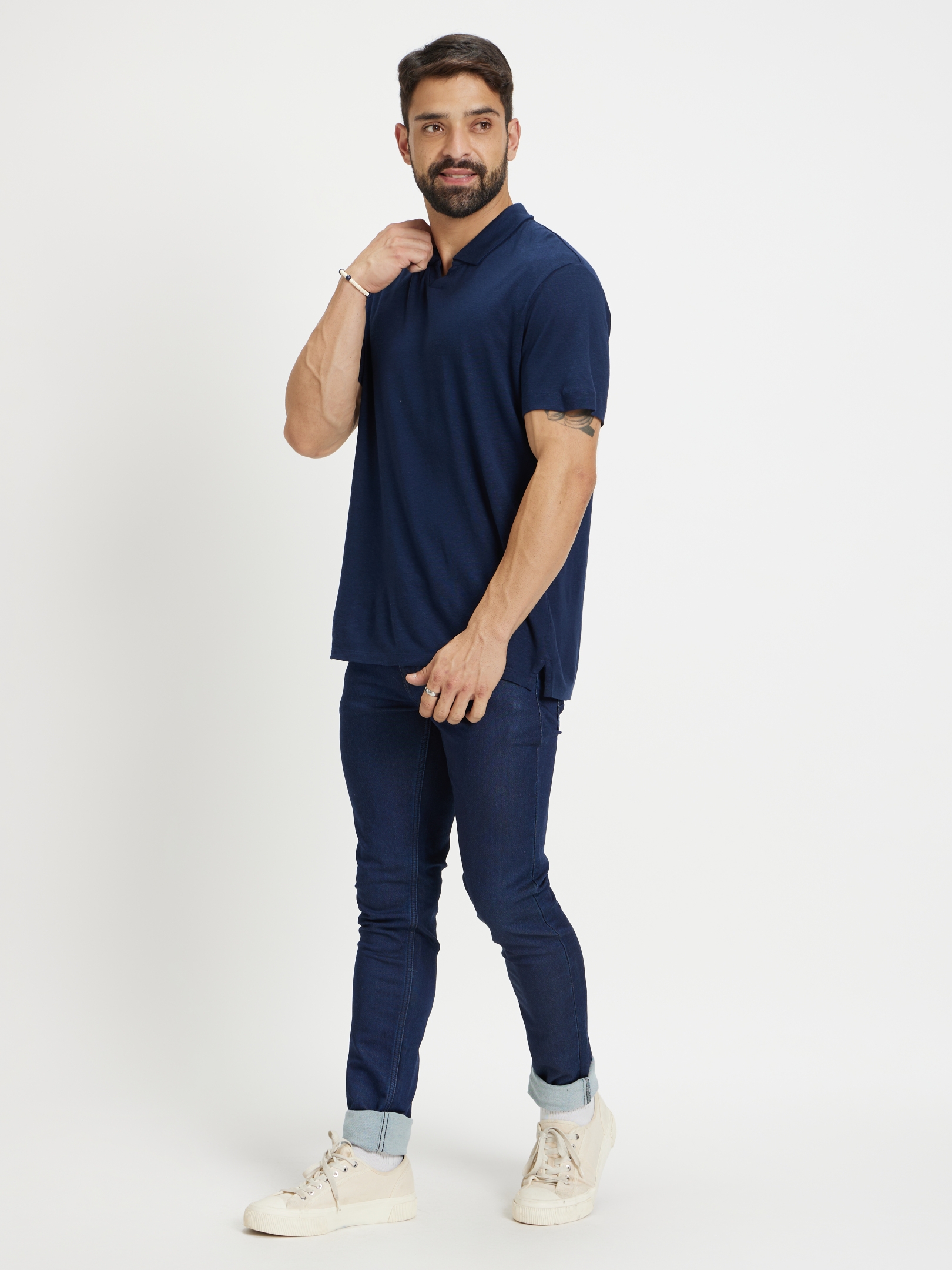 celio | Men's Blue Cotton Blend Solid Slim Jeans 2