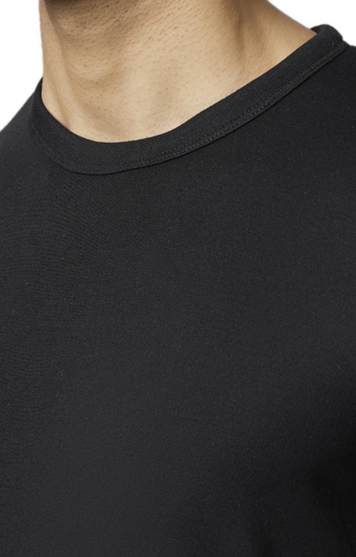 celio | Men's Black Solid Regular T-Shirts 5