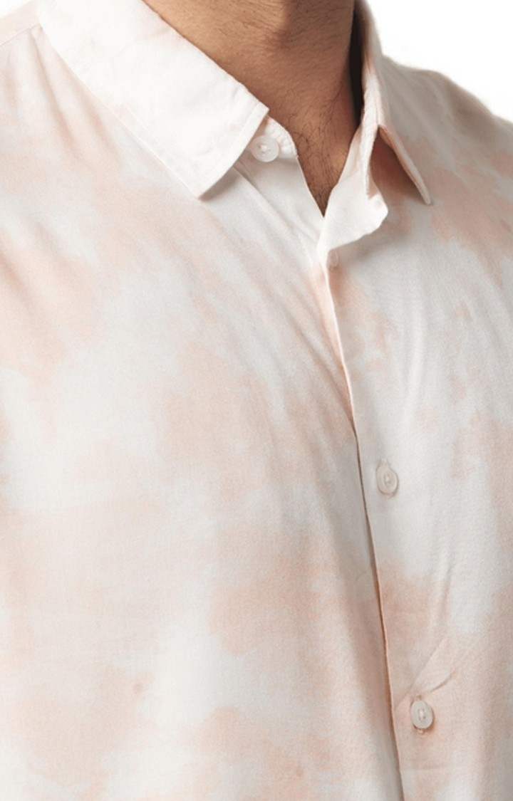 Men's Pink Tie Dye Casual Shirts