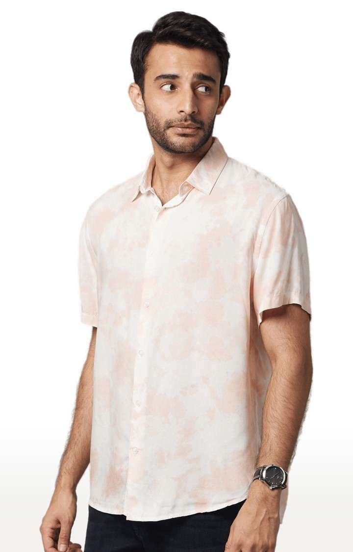 Men's Pink Tie Dye Casual Shirts