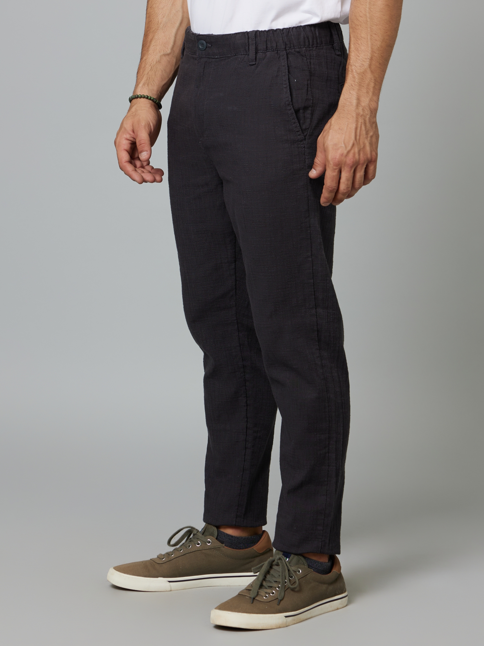 celio | Men's Grey Cotton Solid Trousers 5