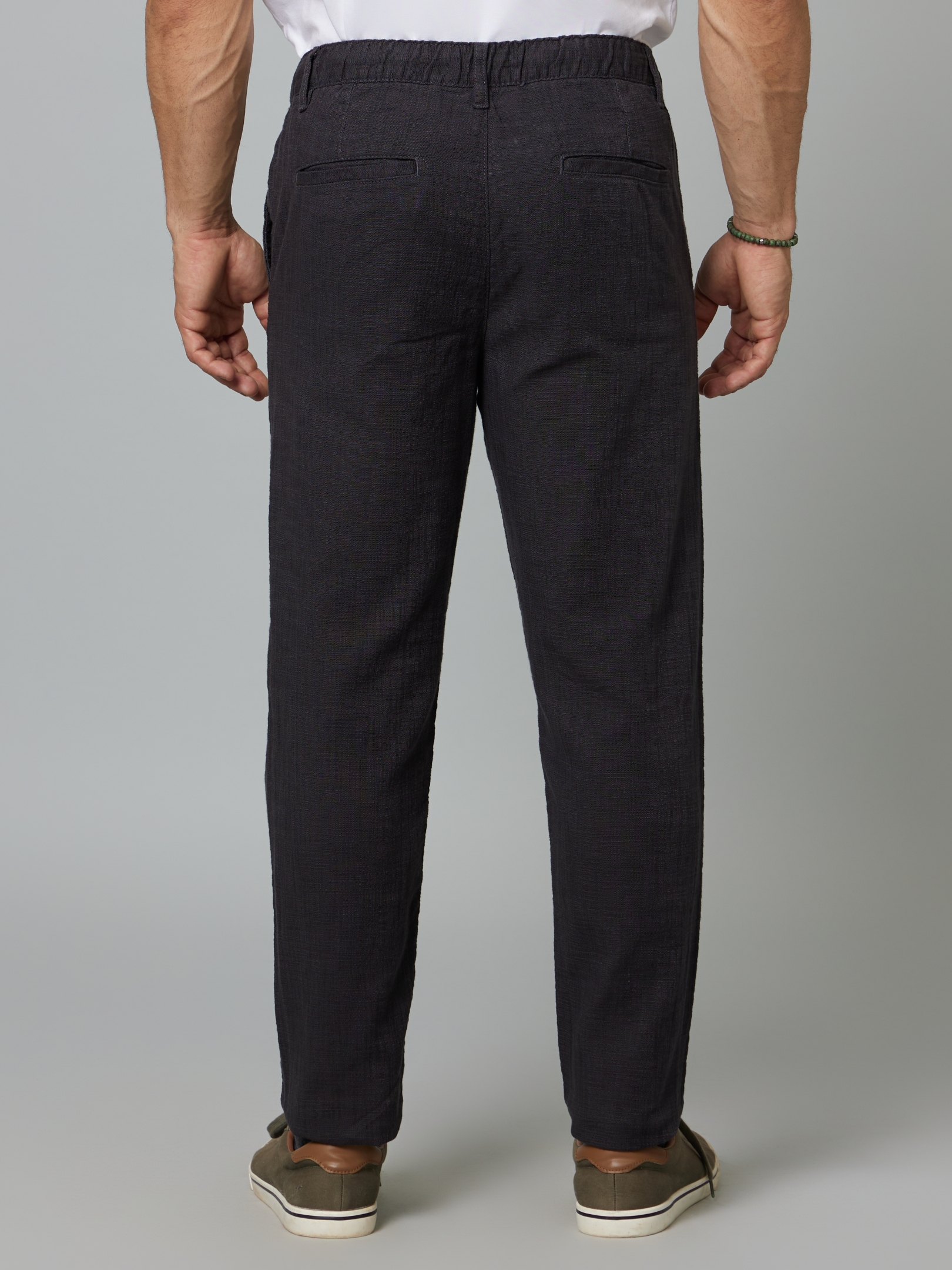 celio | Men's Grey Cotton Solid Trousers 1