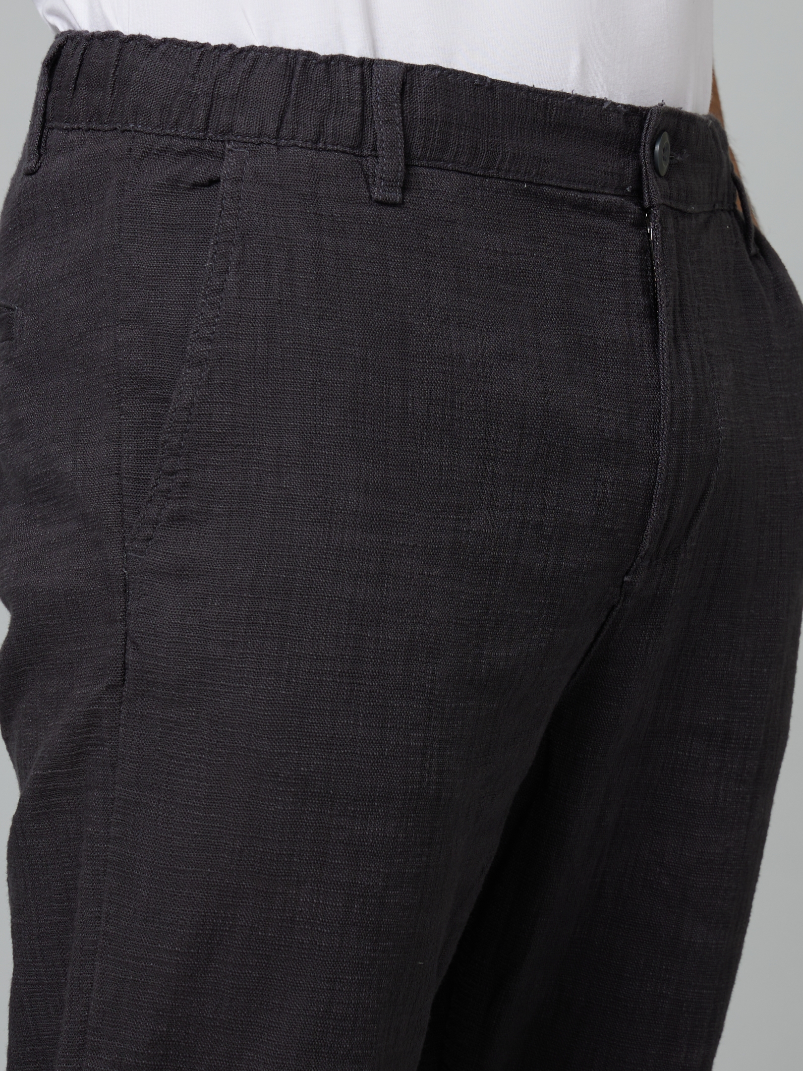 celio | Men's Grey Cotton Solid Trousers 3