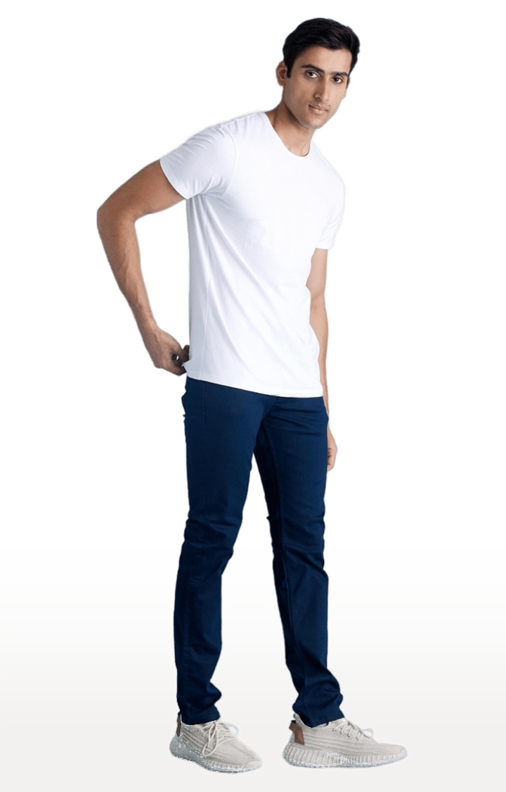 Men's Blue Blended Solid Regular Jeans