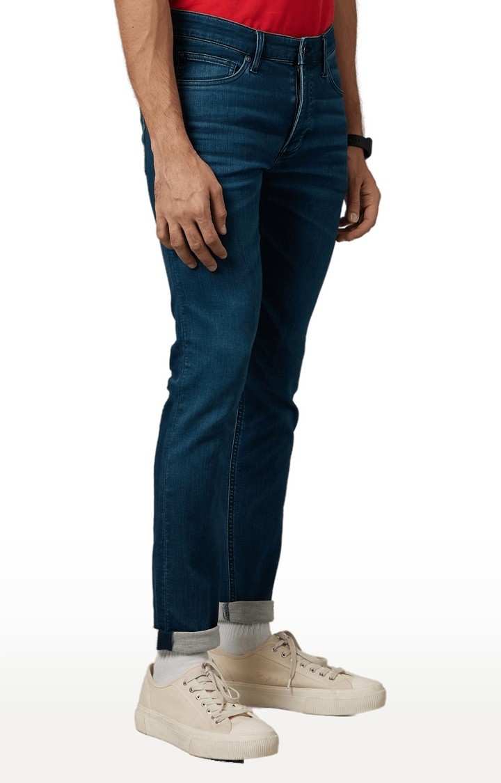 Men's Blue Polycotton Solid Slim Jeans