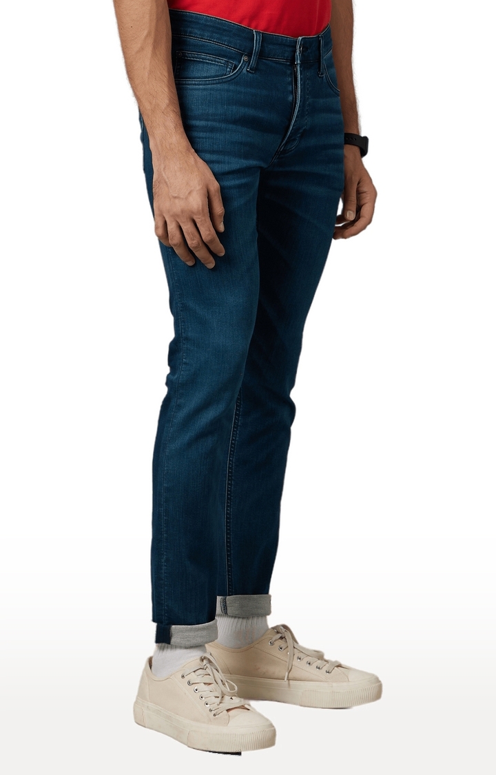celio | Men's Blue Polycotton Solid Slim Jeans 3