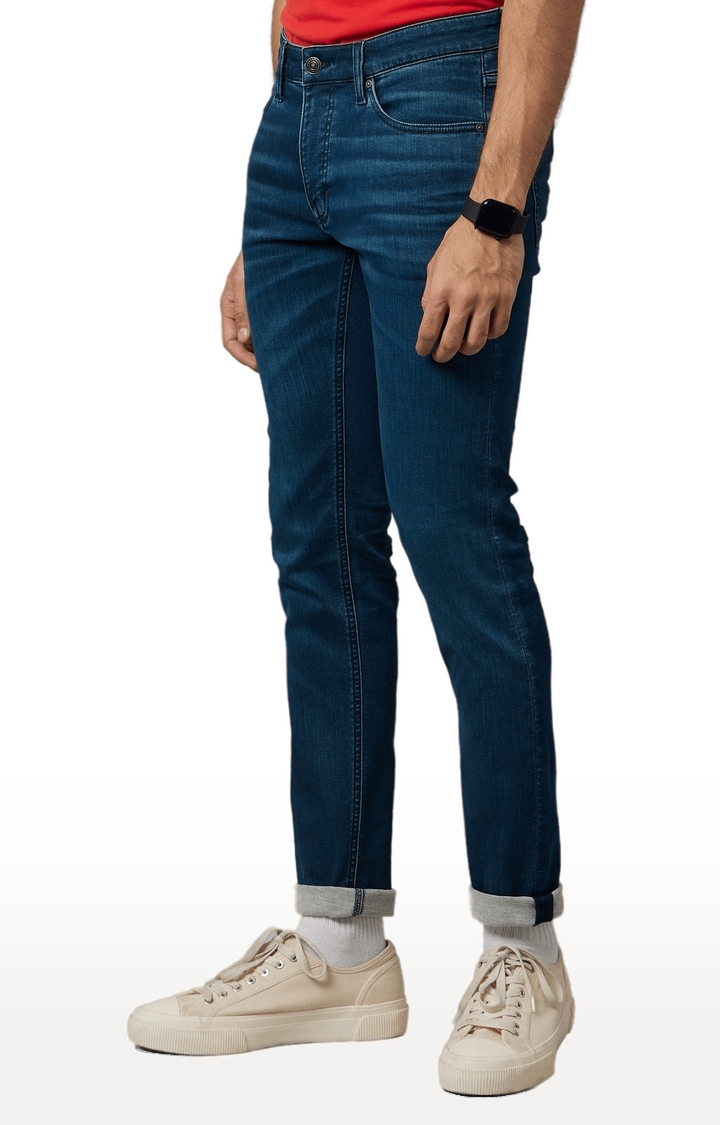 celio | Men's Blue Polycotton Solid Slim Jeans 2