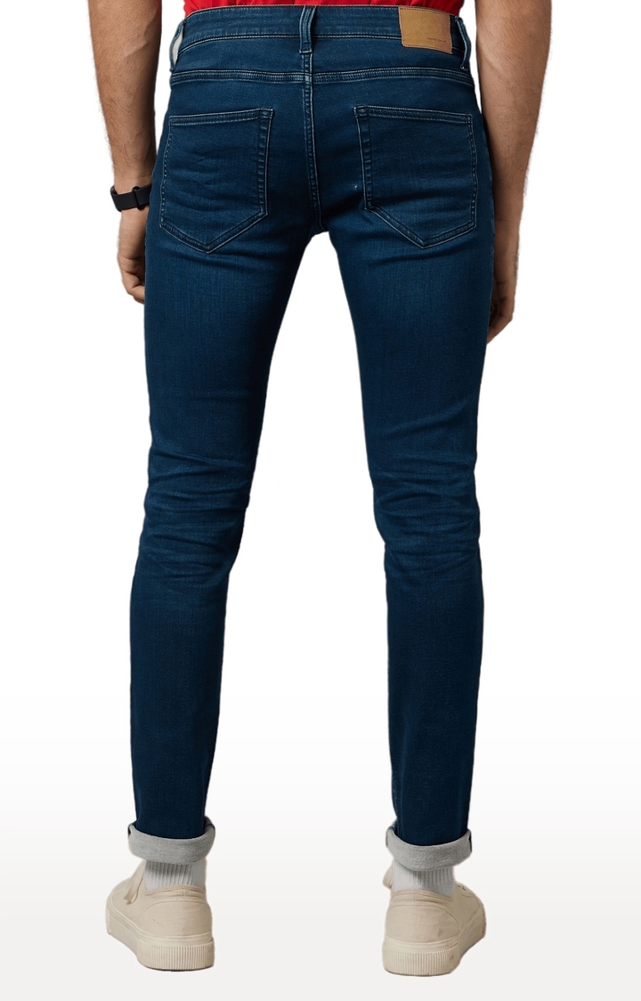 celio | Men's Blue Polycotton Solid Slim Jeans 4