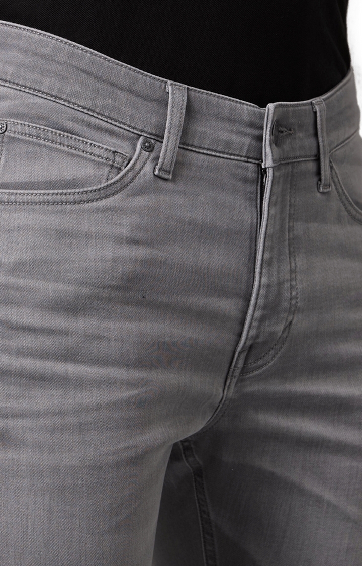 Men's Grey Polycotton Solid Slim Jeans
