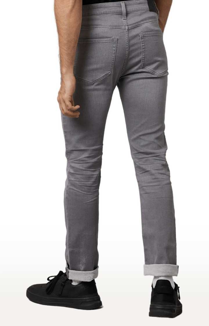 Men's Grey Polycotton Solid Slim Jeans