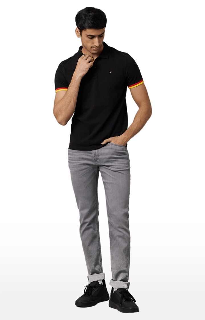 Men's Grey Polycotton Solid Slim Jeans