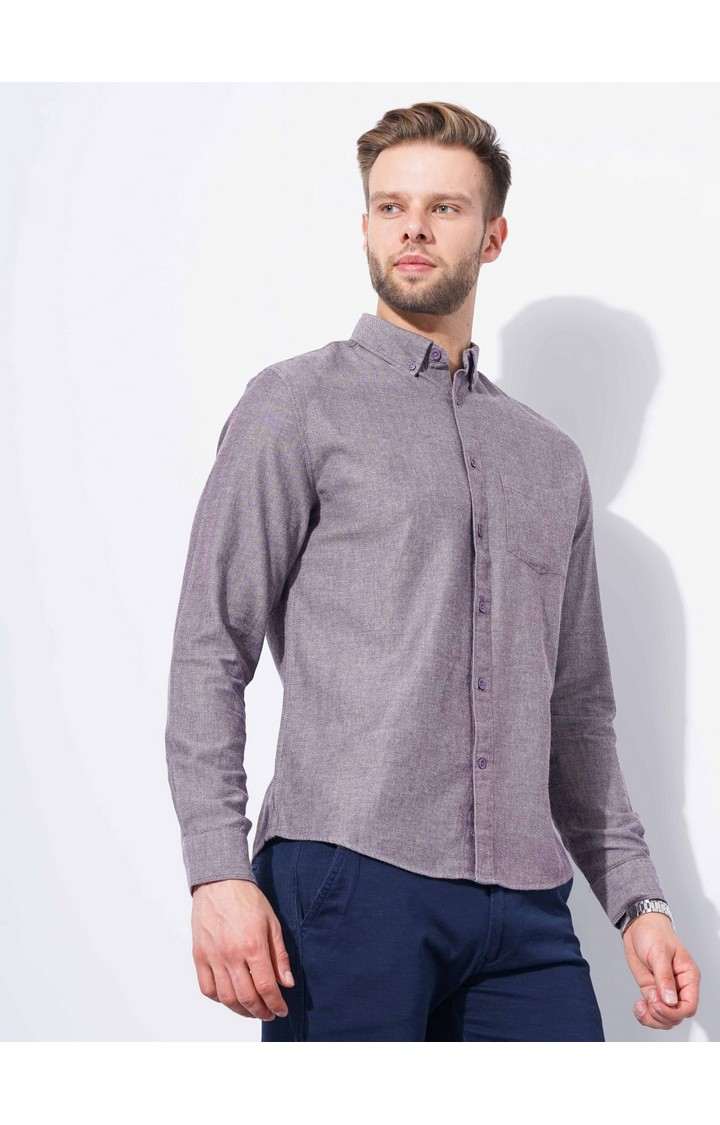 Men's Purple Melange Formal Shirts
