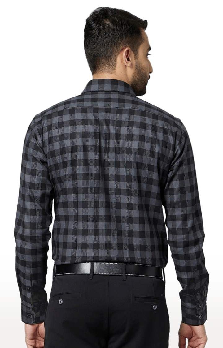 Men's Black Checked Formal Shirts