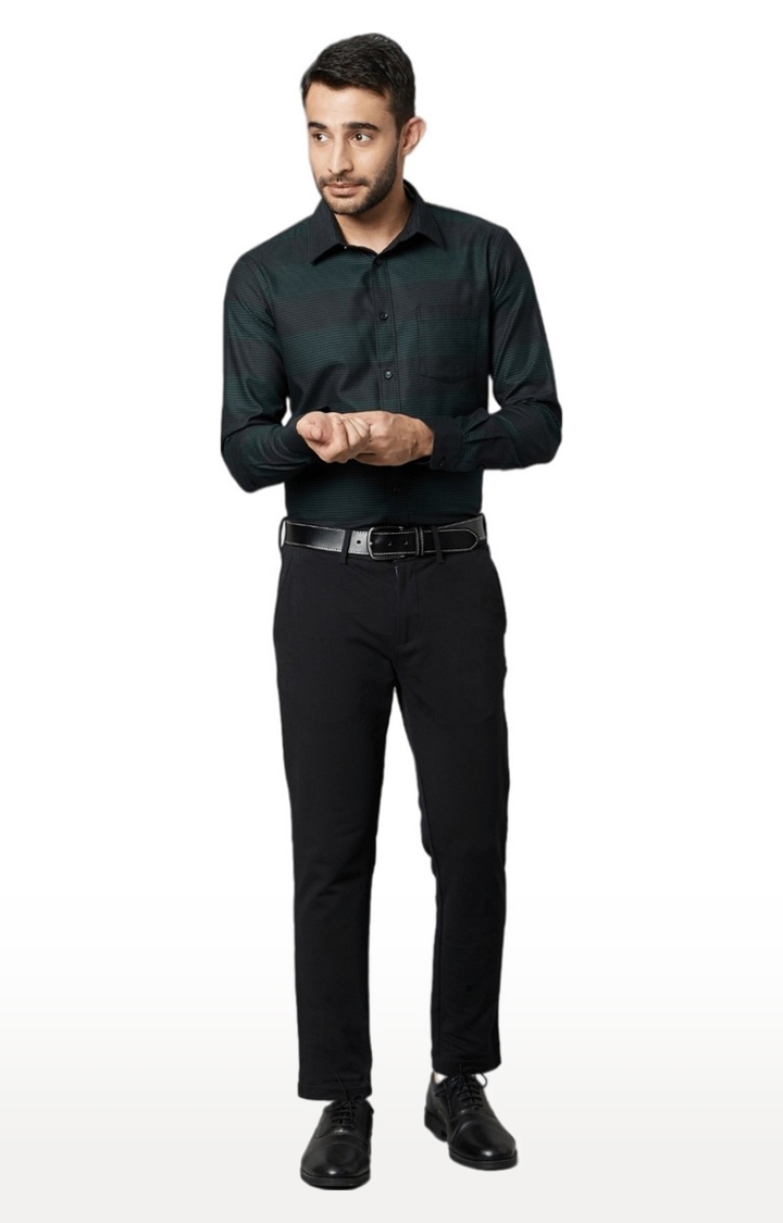 Men's Black Striped Formal Shirts