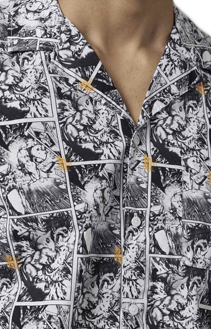 Men's Black Printed Casual Shirts