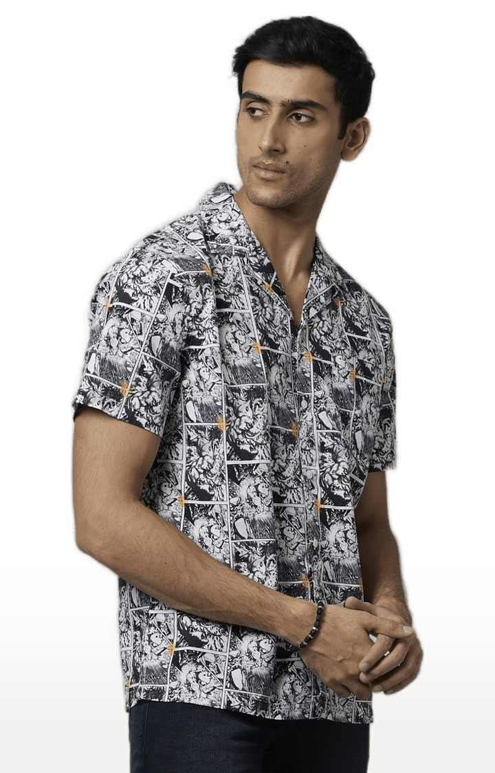 Men's Black Printed Casual Shirts