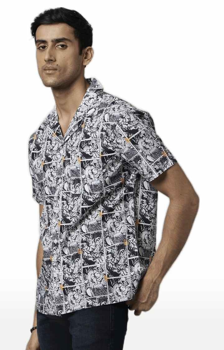 Men's Black Printed Casual Shirts
