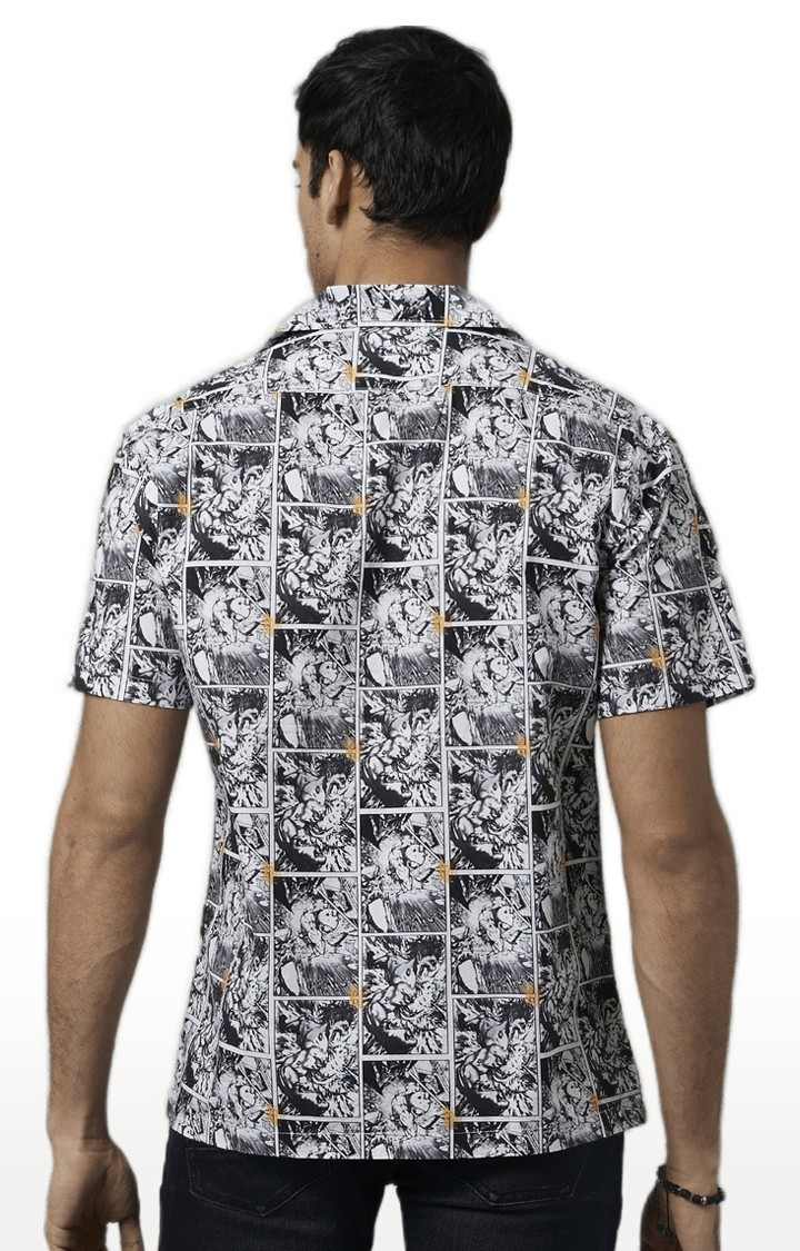 Men's Black Printed Casual Shirts