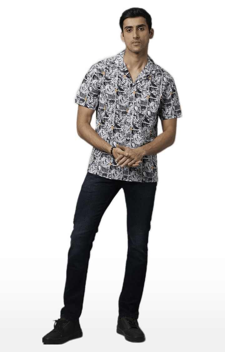 Men's Black Printed Casual Shirts