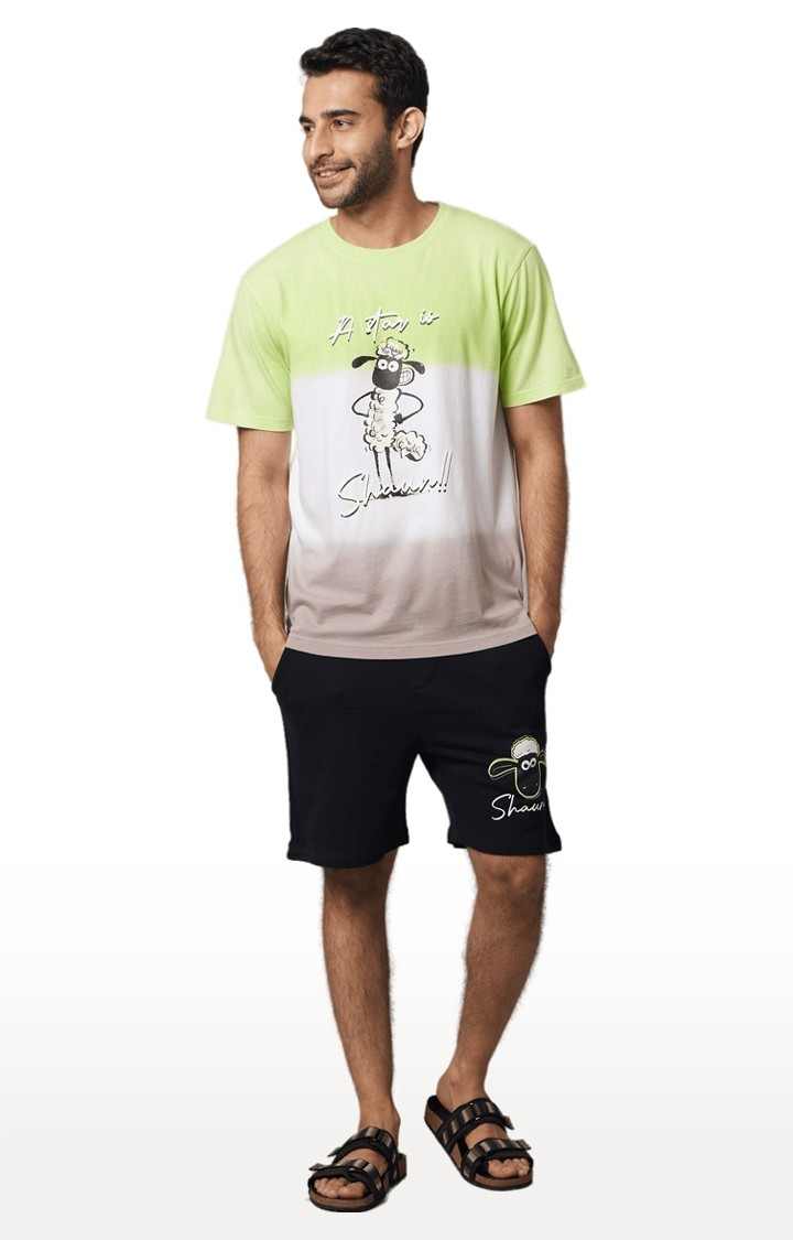 Men's Black Cotton Graphics Shorts