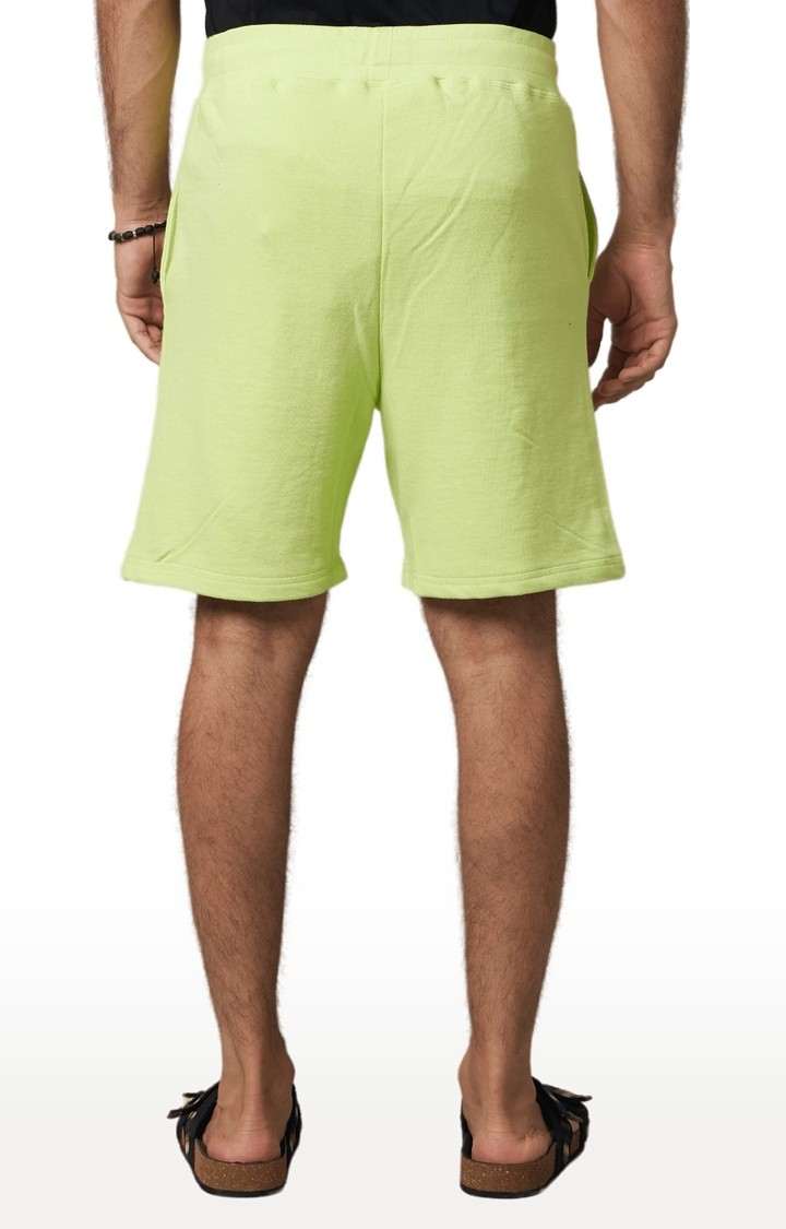 Men's Green Cotton Graphics Shorts