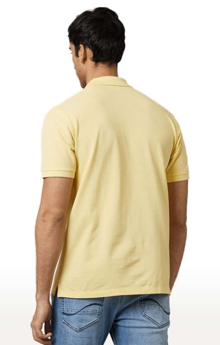 Men's Yellow Solid Polos