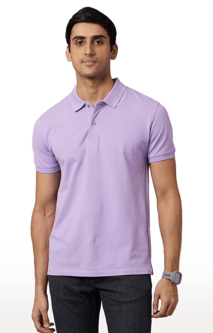 Men's Purple Solid Polos