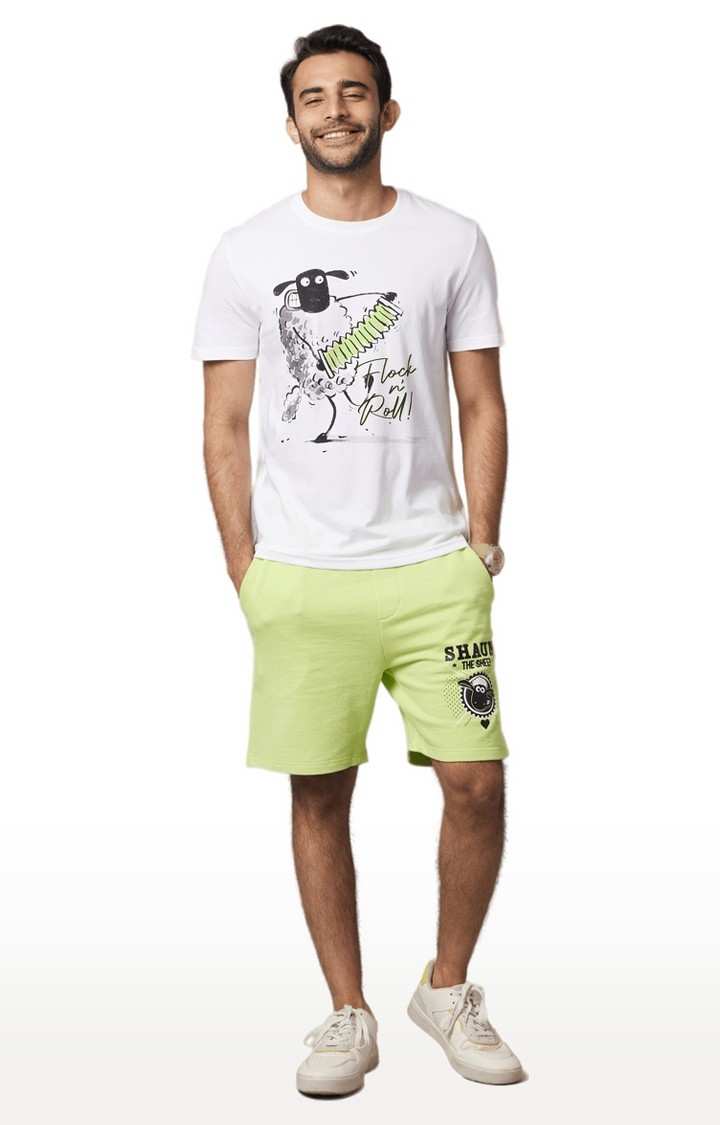 Men's White Graphics Regular T-Shirts
