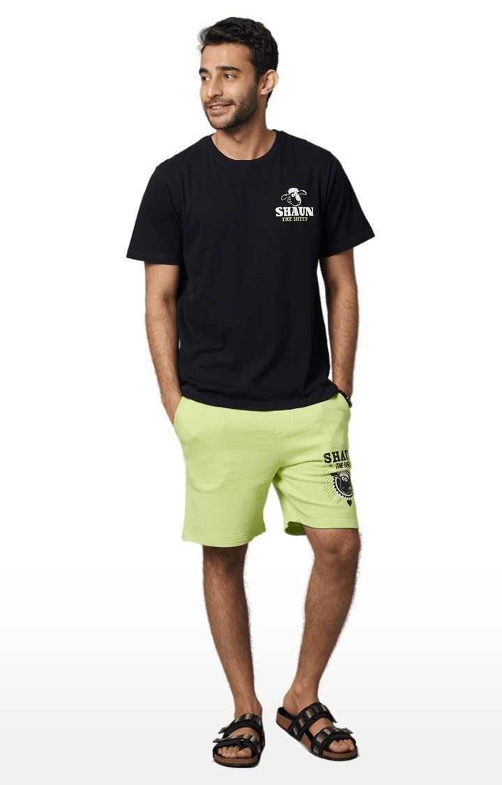 Men's Black Solid Regular T-Shirts