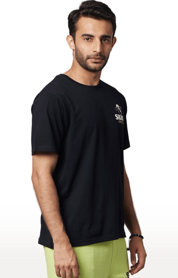 celio | Men's Black Solid Regular T-Shirts 4