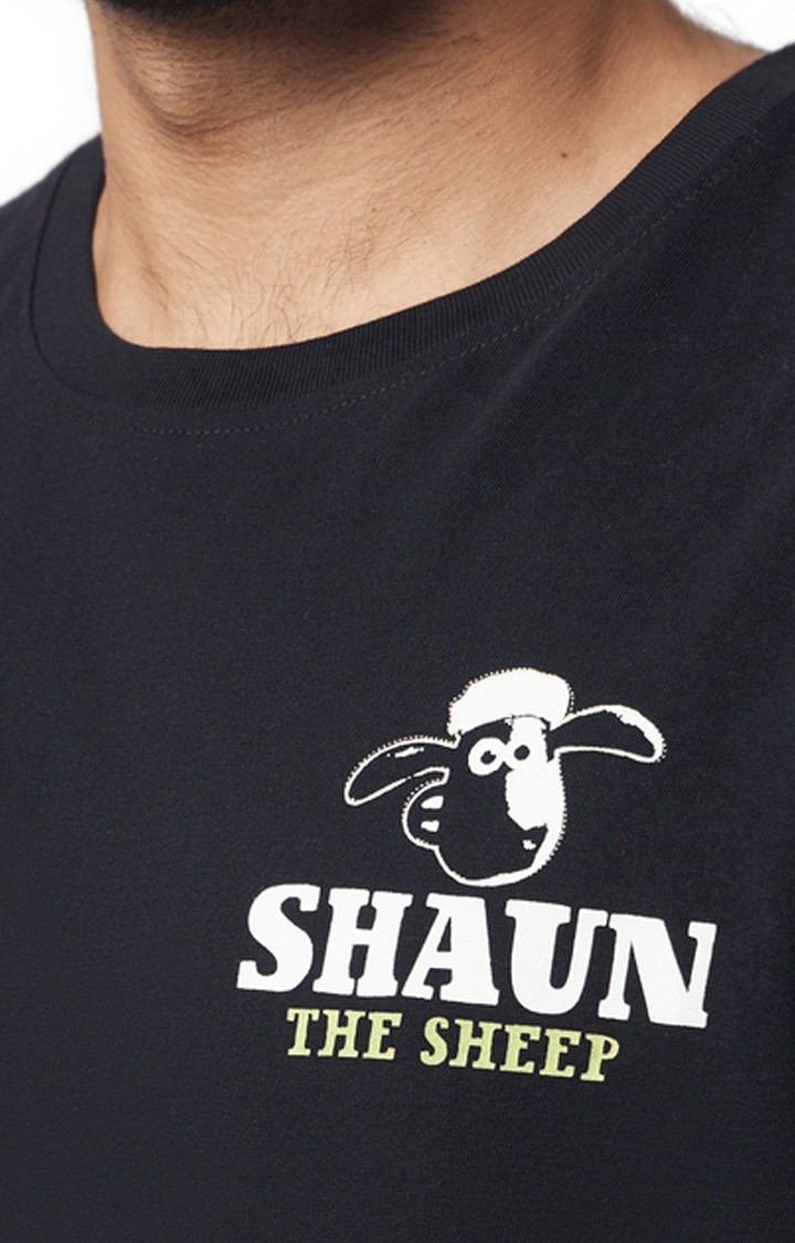 Men's Black Solid Regular T-Shirts
