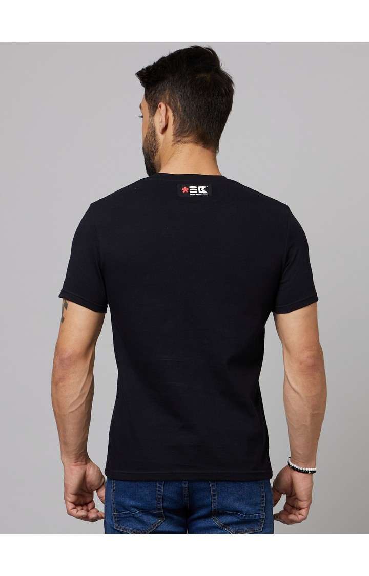 Men's Black Solid Regular T-Shirts