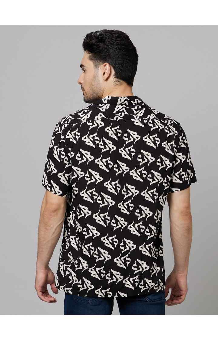 Men's Black Printed Casual Shirts