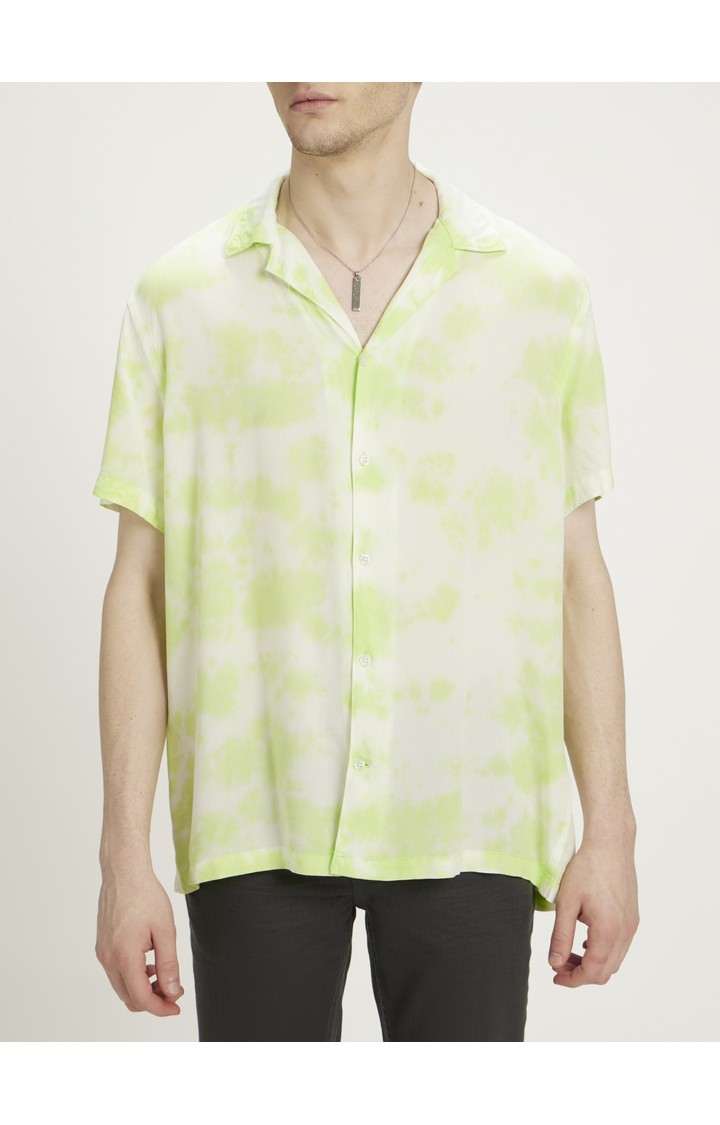 Men's Green Tie Dye Casual Shirts
