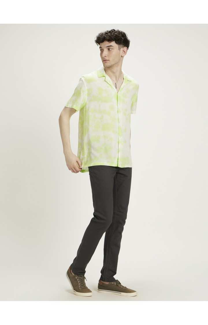 Men's Green Tie Dye Casual Shirts