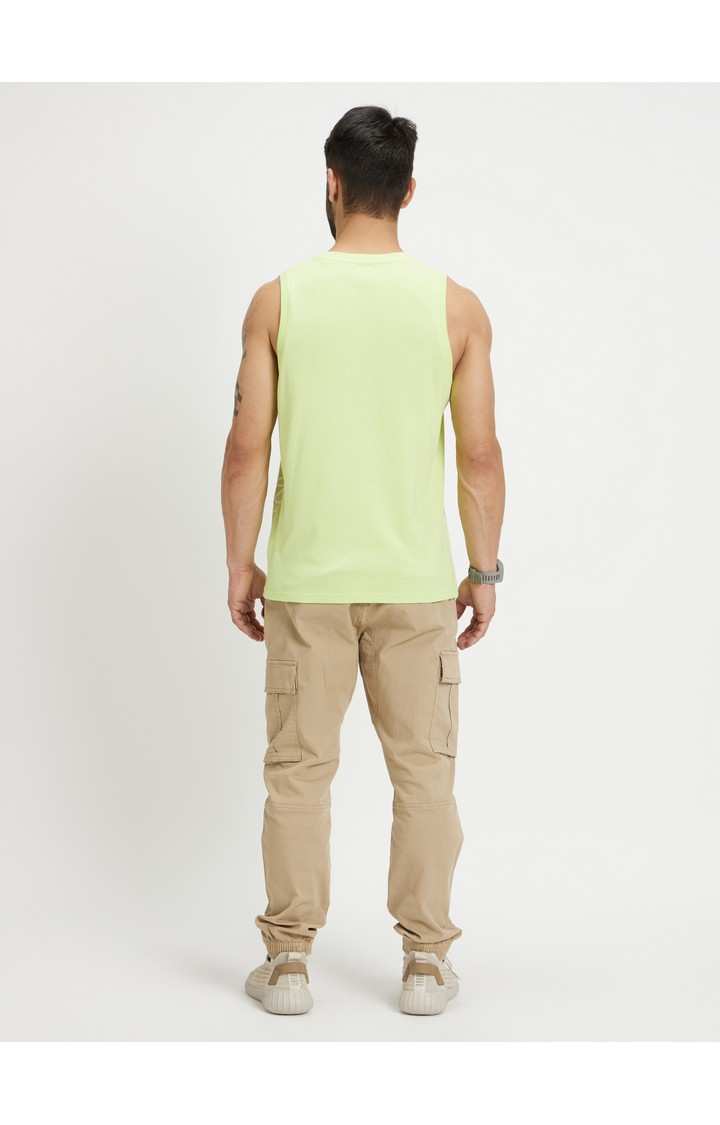 Men's Green Solid Regular T-Shirts