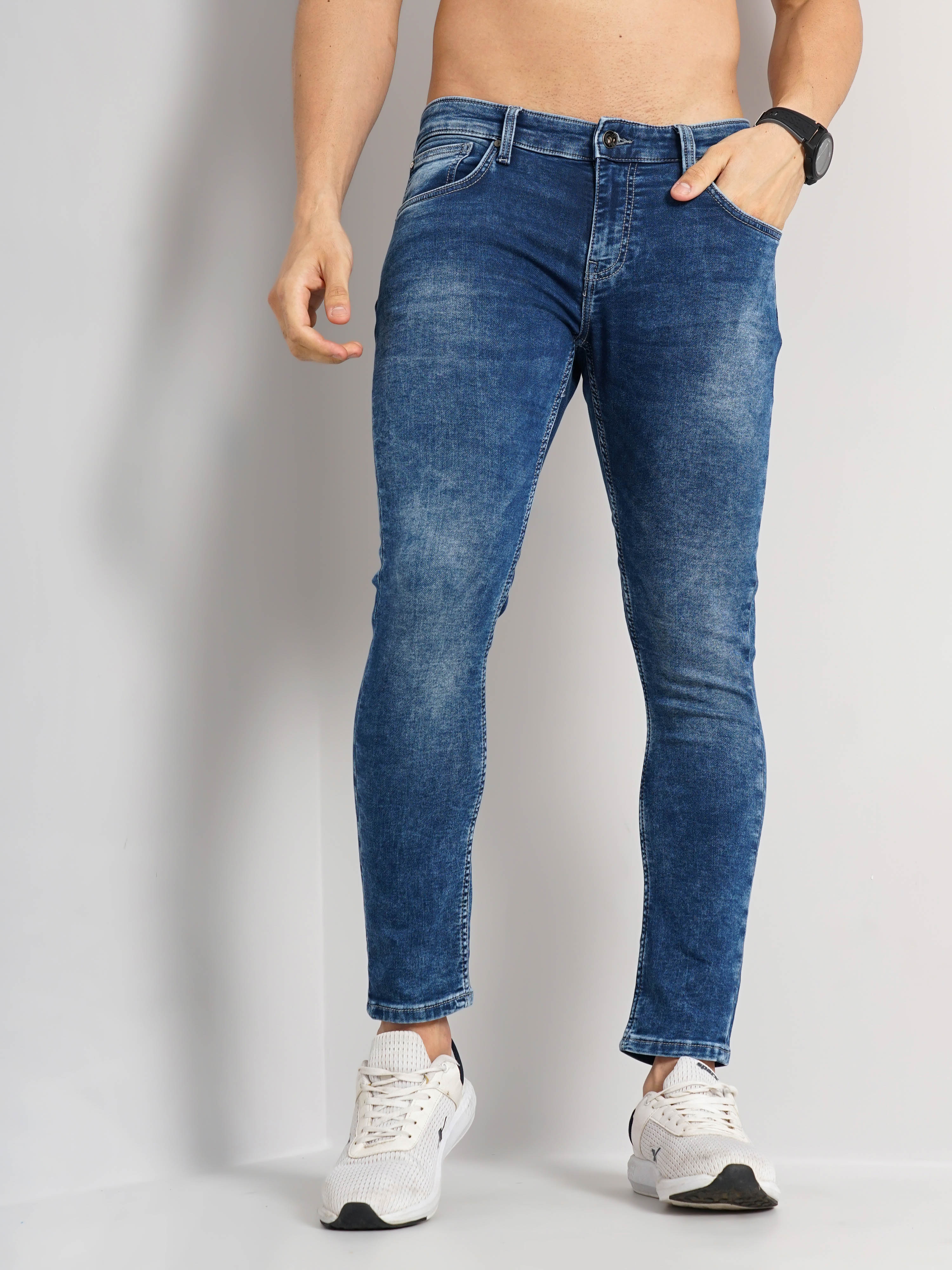 Men's Solid Ankle Length Jeans