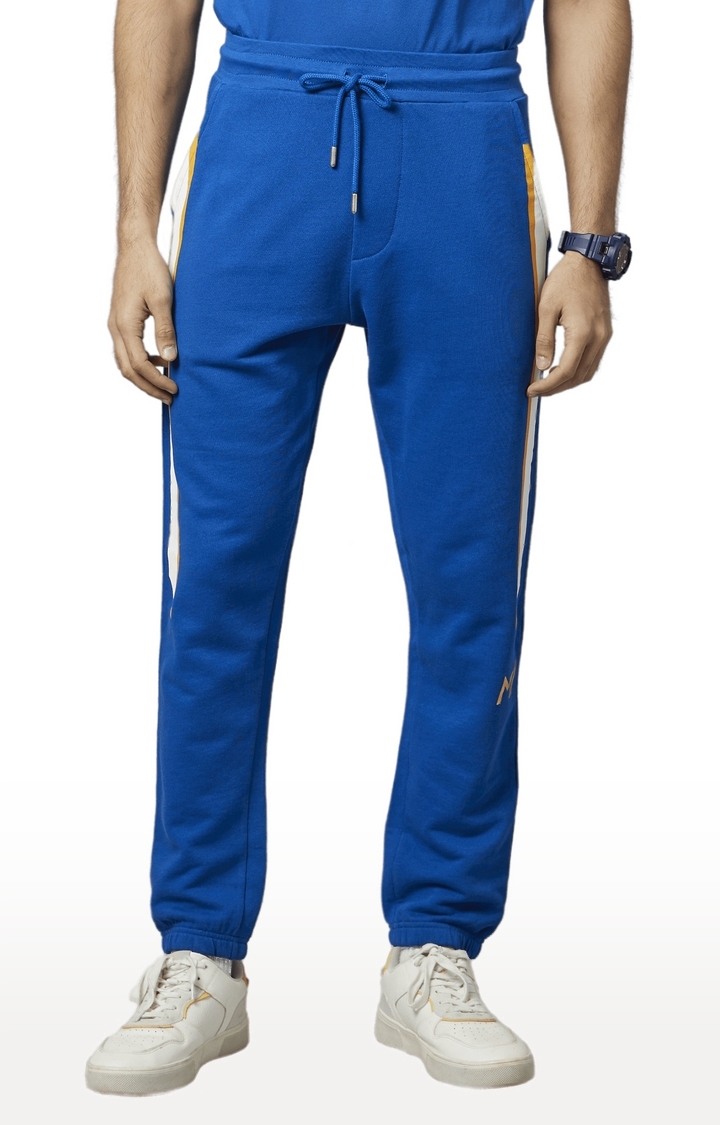 celio | Men's Blue Cotton Solid Casual Joggers