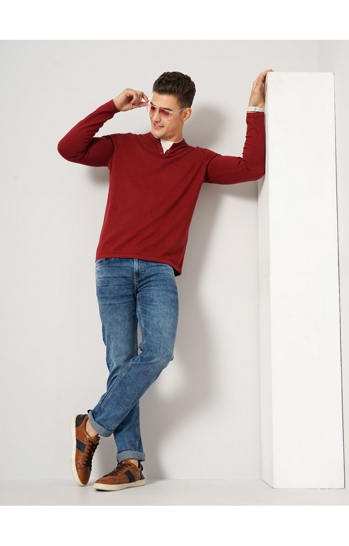 Men's Red Knitted Sweaters