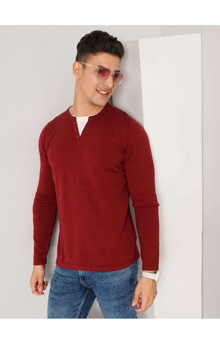 Men's Red Knitted Sweaters