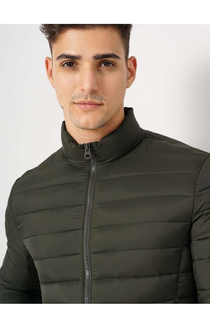 Men's Green Handwoven Bomber Jackets