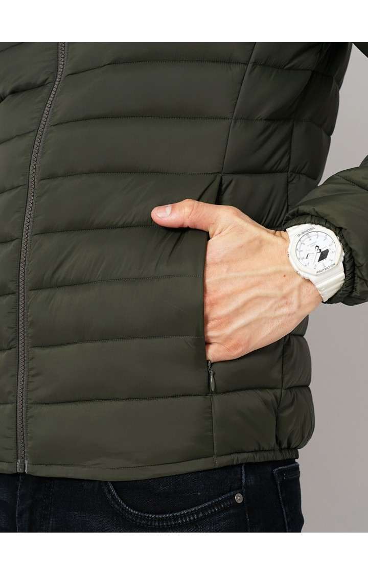 Men's Green Handwoven Bomber Jackets