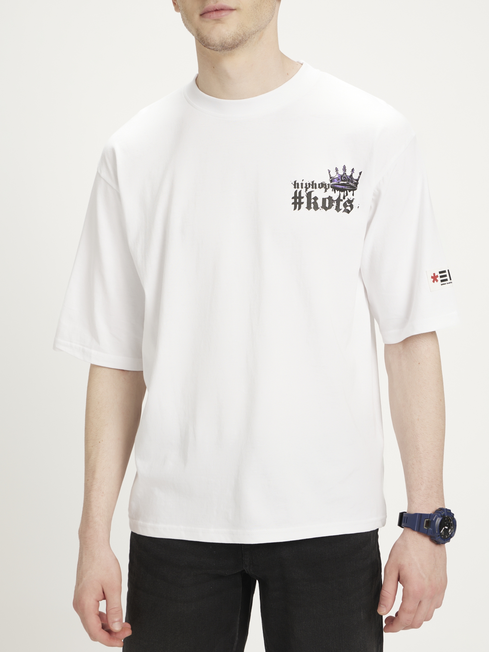 celio | Men's White Graphics Boxy T-Shirt