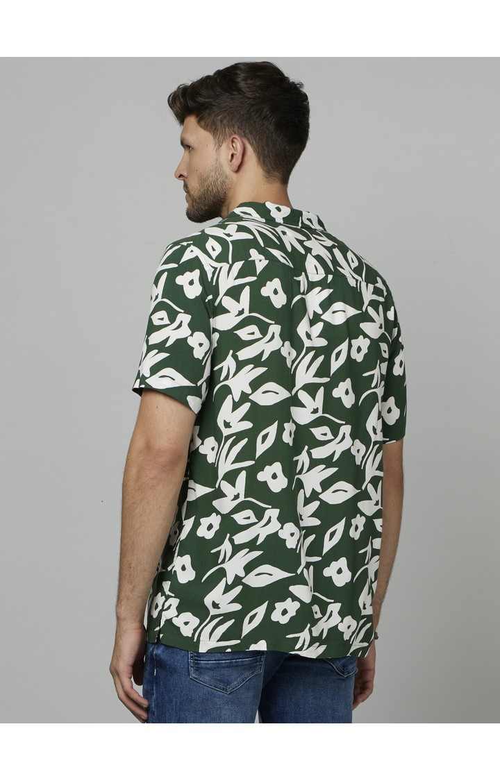 Men's Green Floral Casual Shirts