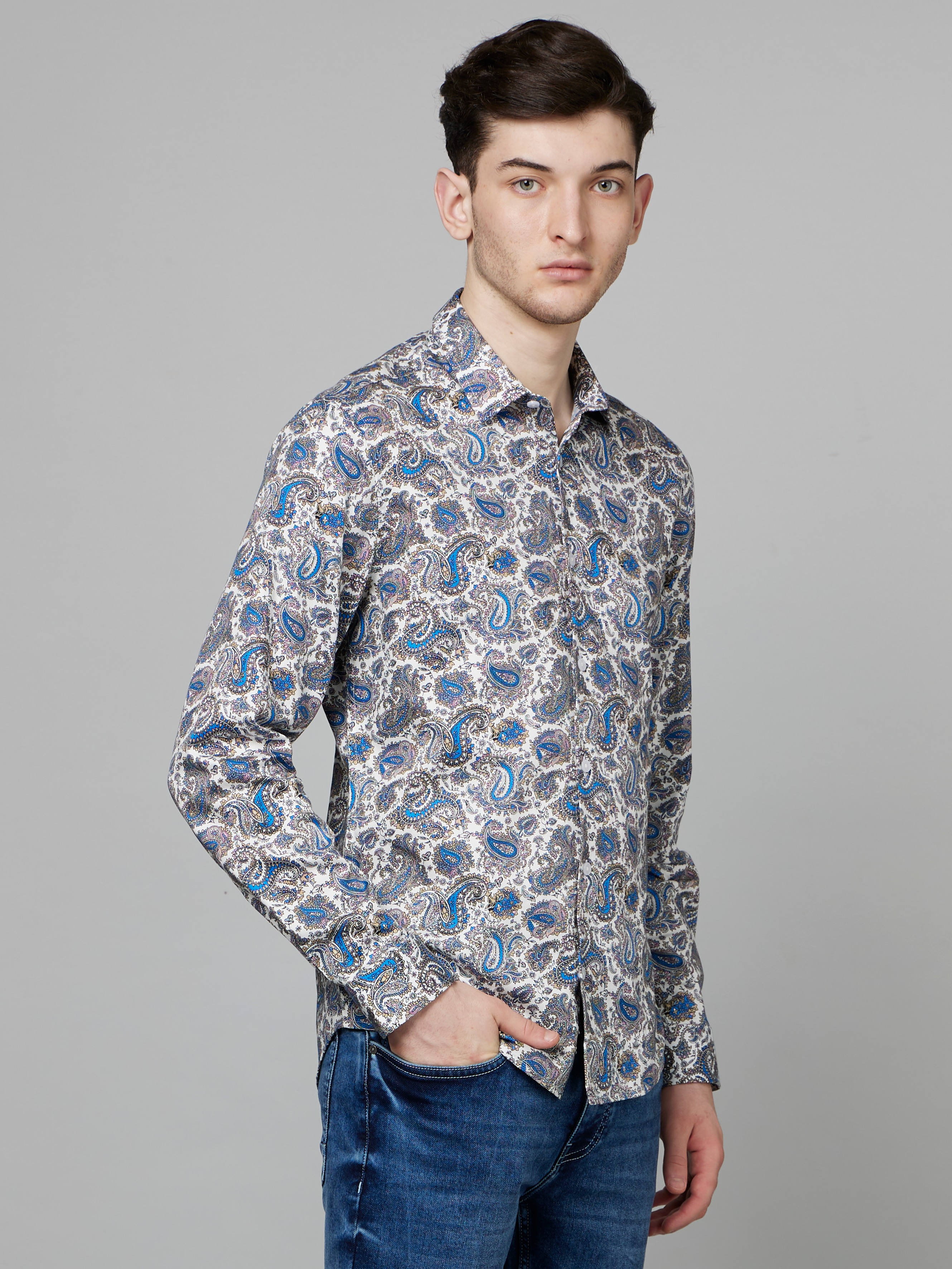 Paisley collar sale shirt