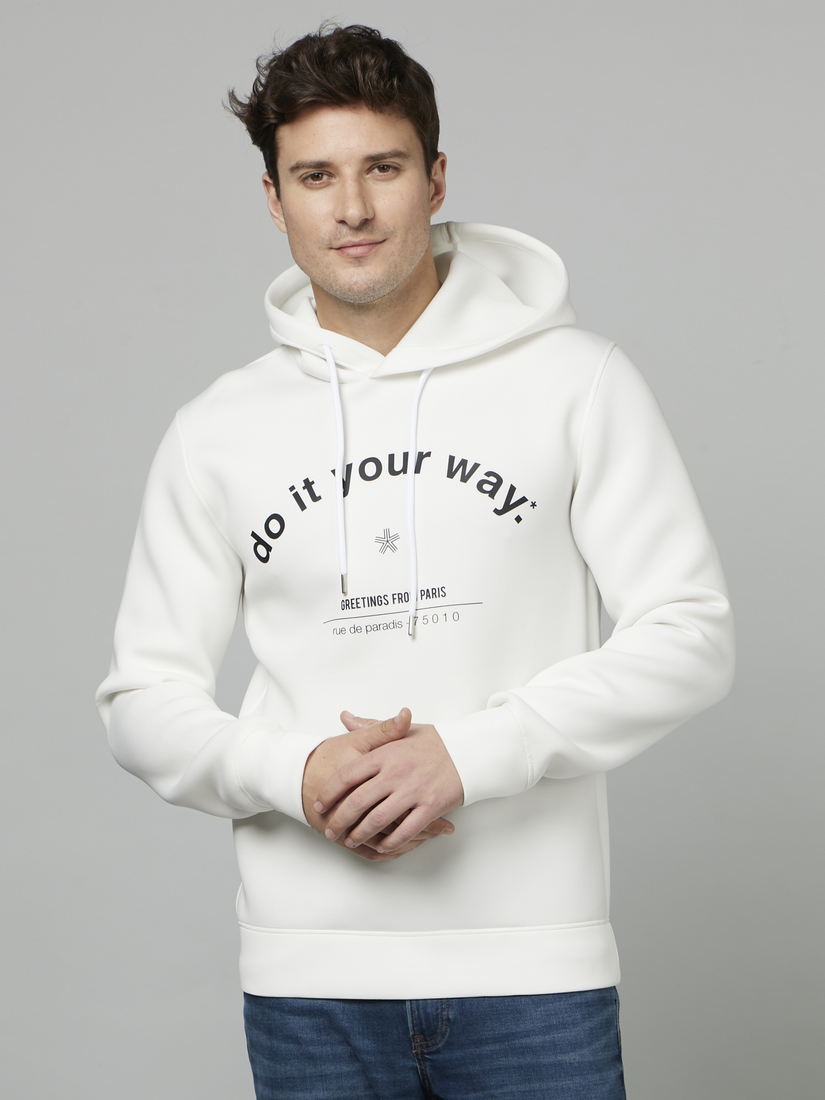 Men's White Graphics Sweatshirts