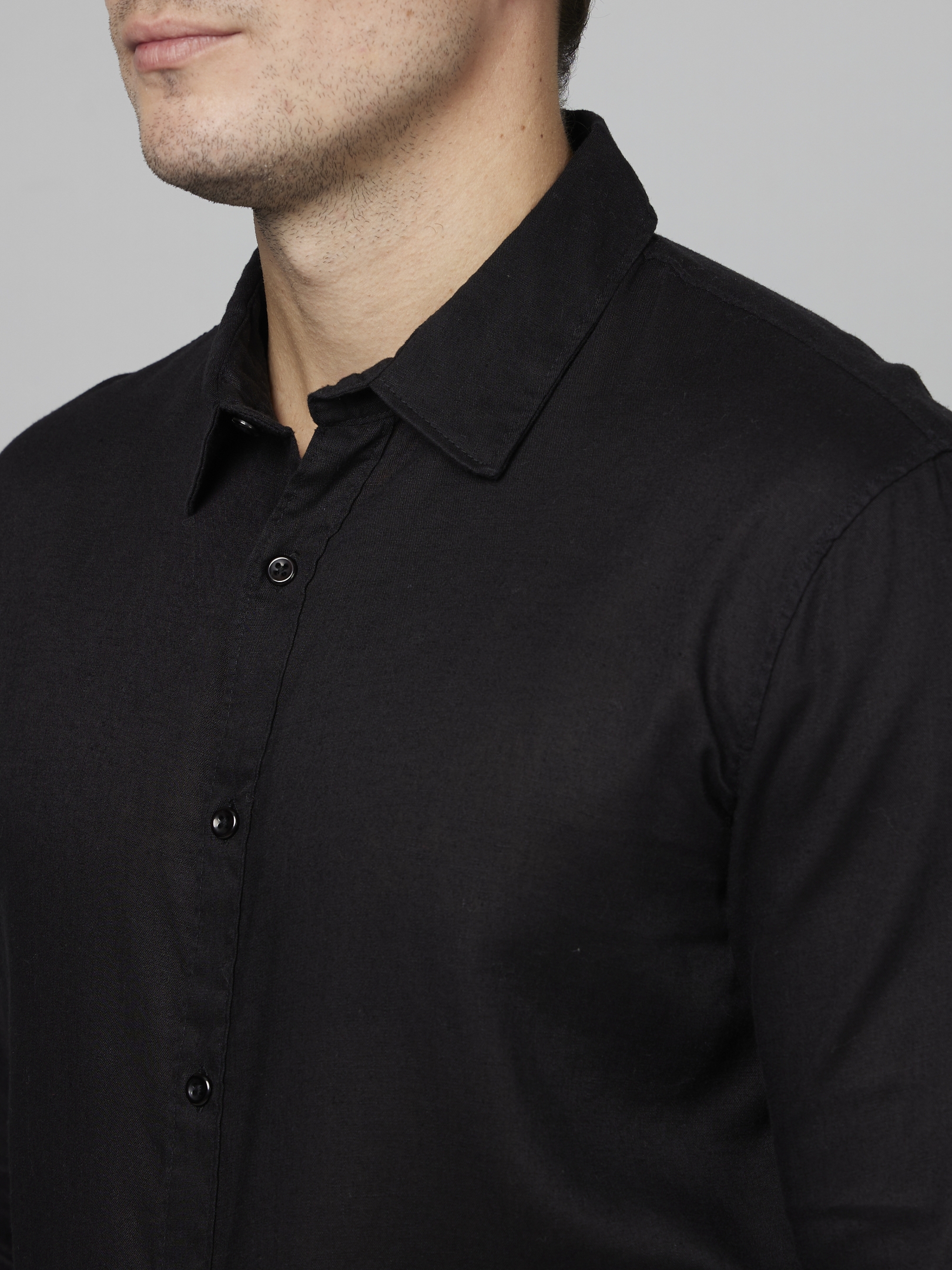 Men's Black Solid Formal Shirts