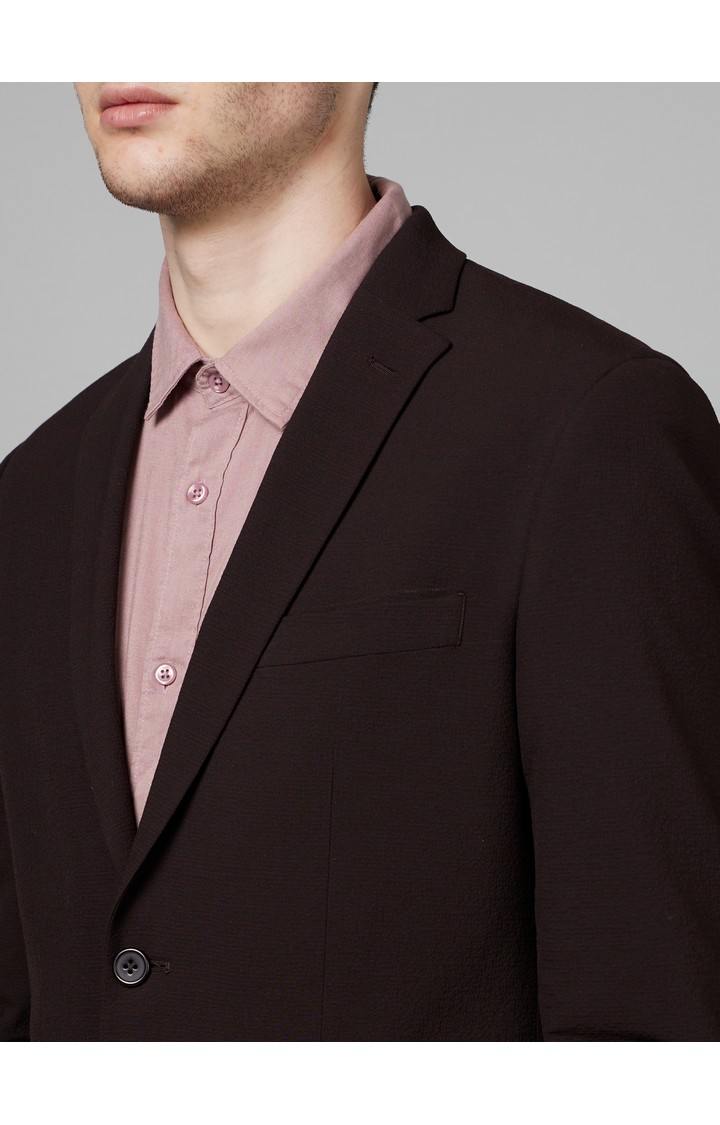 Men's Purple Solid Blazers