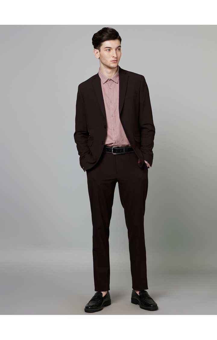 Men's Purple Solid Blazers